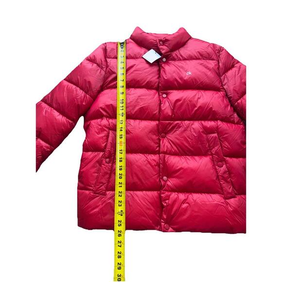 New Mens Calvin Klein Red Quilted Water Resistant Puffer Jacket Size M MSRP $225 - Picture 2 of 5